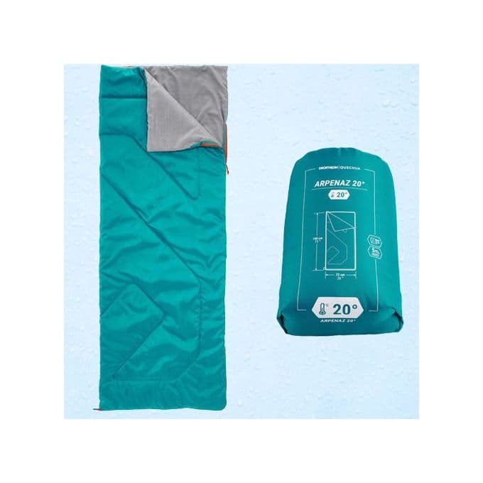 SAC DE COUCHAGE POUR LE CAMPING BLEU VERT - ARPENAZ 20°